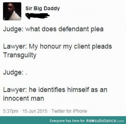 Plead as transguilty