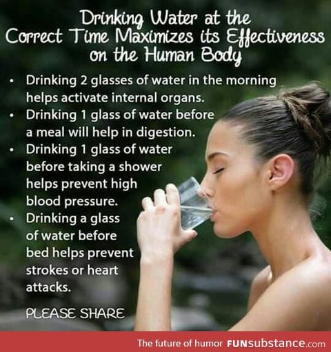 Drinking water a t the correct time improves it's effectiveness