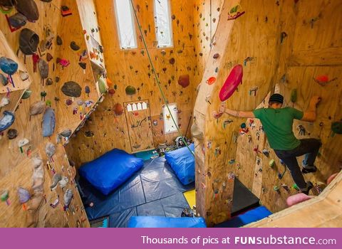 24ft climbing facility built onto the back of a house