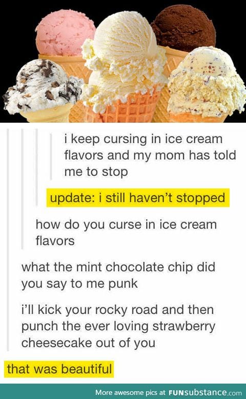 Cursing in ice cream flavors