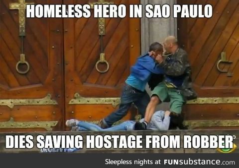 Homeless hero dies saving woman