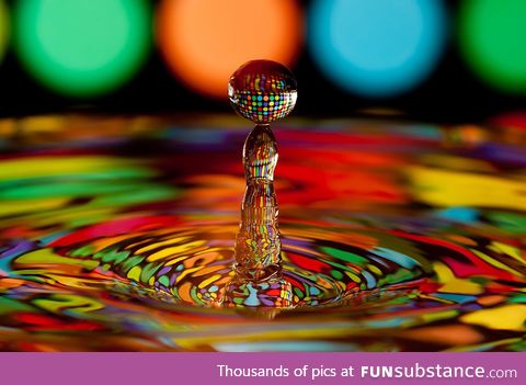 Disco ball in a water drop