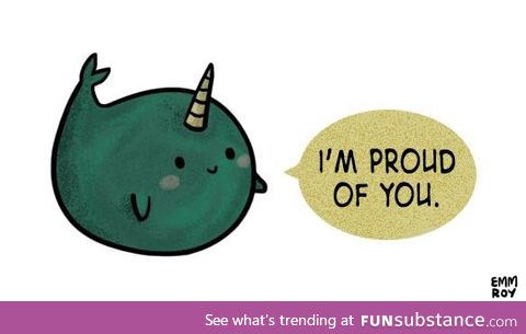 Day 309 of your daily dose of cute: Positivity narwhal!