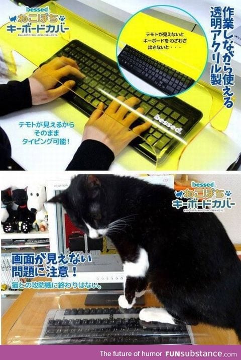 The anti cat keyboard shield from japan