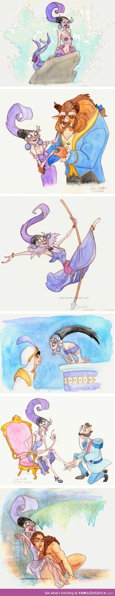 Yzma as Disney Princesses