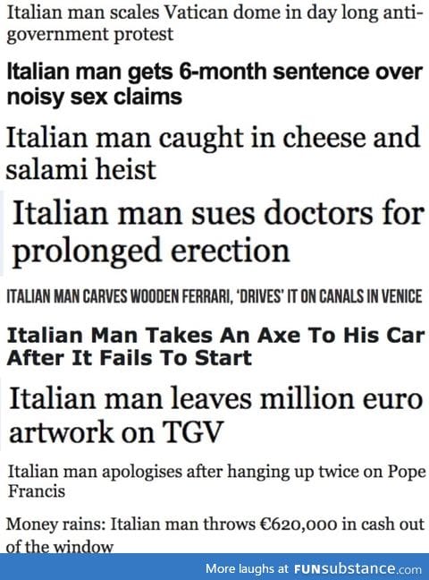 Italian man is the best superhero