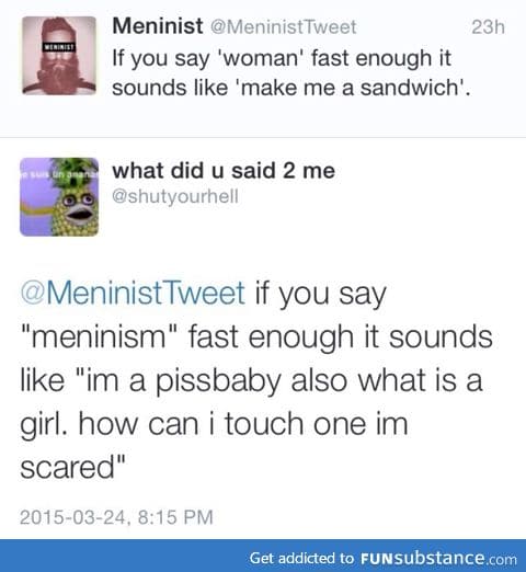 That reply: 1 sexism: 0
