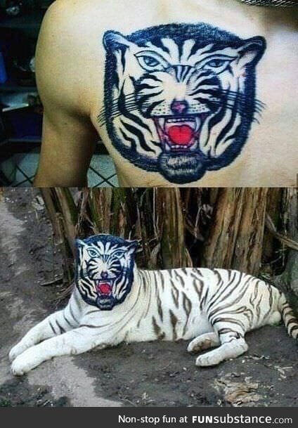 Hyper realistic tiger tattoo