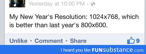 My friend's New Year's resolution [FB]