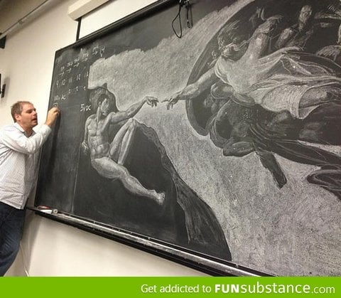 Blackboard in art school