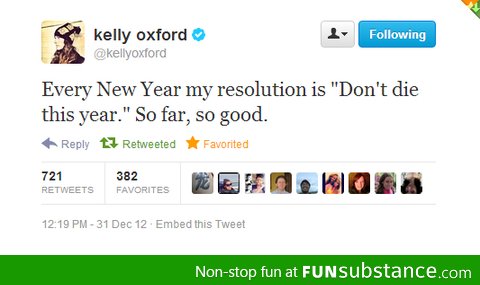 Only resolution I hope to keep this year