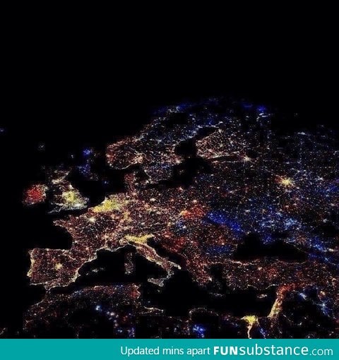 Europe at midnight on NYE