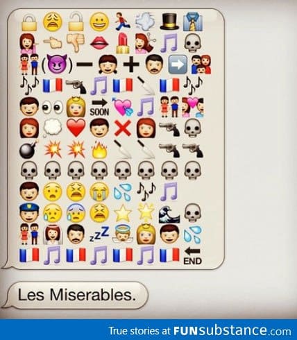 Les Miserables explained in a text message