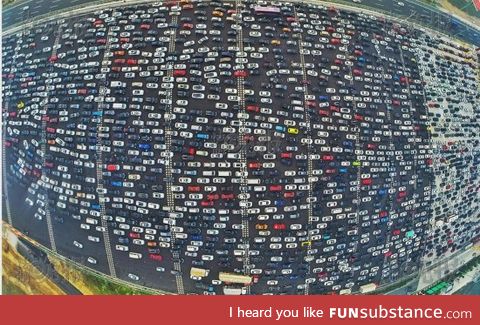 One big ass traffic jam in China