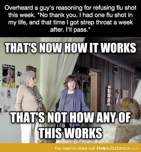 That's not how flu shots work