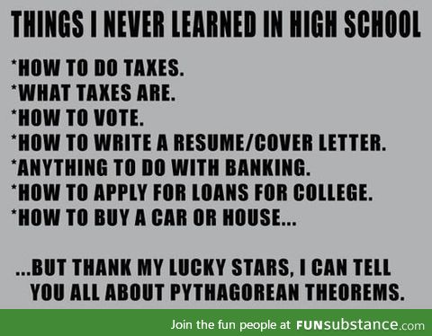 Some of the things I never learned in high school