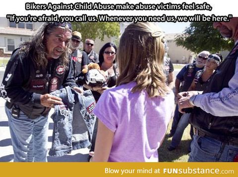 Awesome bikers against child abuse