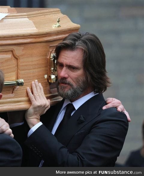 Jim Carrey Carrying Ex-Girlfriend's Coffin at Funeral in Ireland