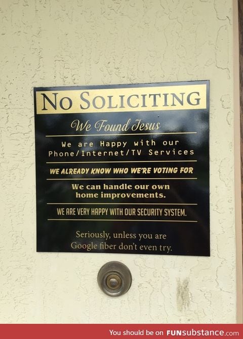 Saw this sign while showing a house to some clients. Google fiber or GTFO