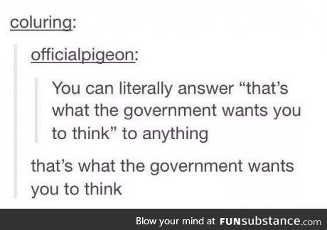 That's what the government wants you to think