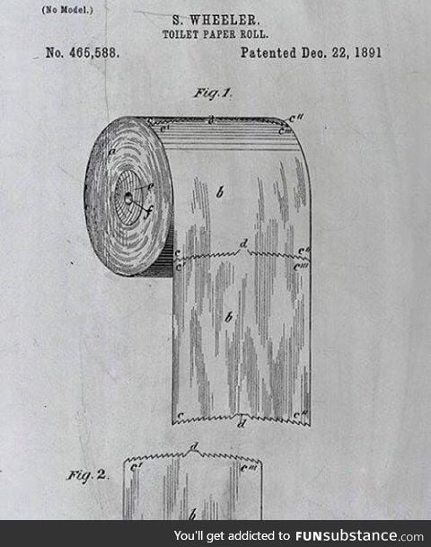 The patent for tissue paper clearly showing that it goes over not under