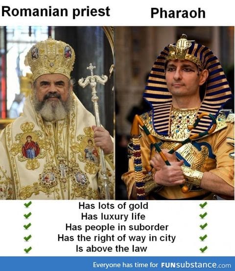 Romanian priest vs egyptian pharaoh