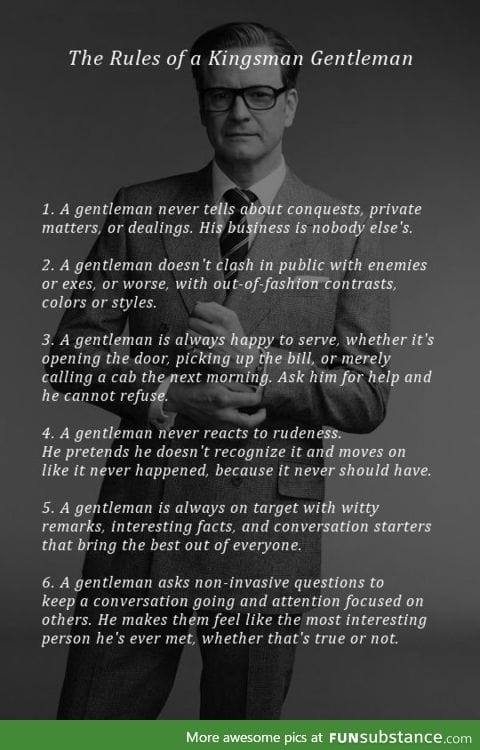 Rules of a Kingsman Gentleman
