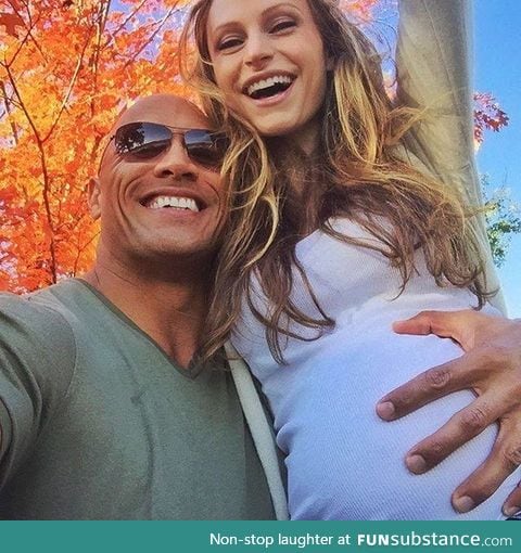 It appears The Rock is expecting a little pebble