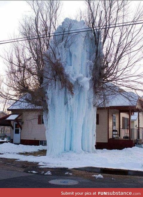 Sooooo.... This is what happens when a fire hydrant bursts in sub zero temperatures