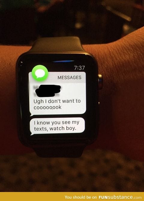 Got an Apple Watch. Didn't see this coming. She knows