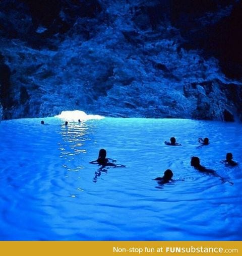 Blue cave in Greece