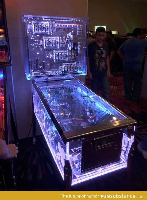 See through pinball machine