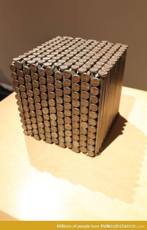 A cube of nails