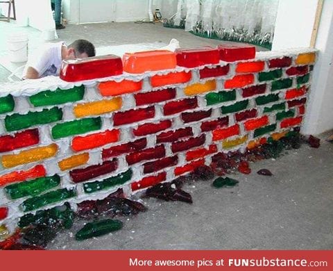 Jello brick wall