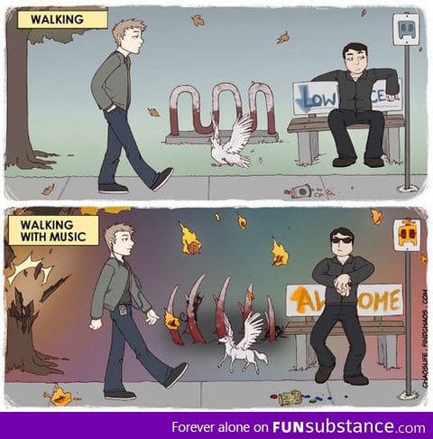Walking with music