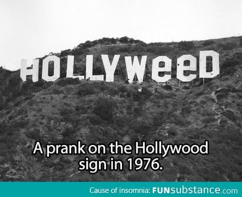 Hollywood sign prank