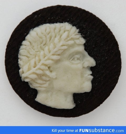 Oreo carved into a cameo