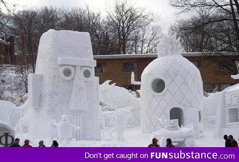 Possibly the coolest snow sculpture ever