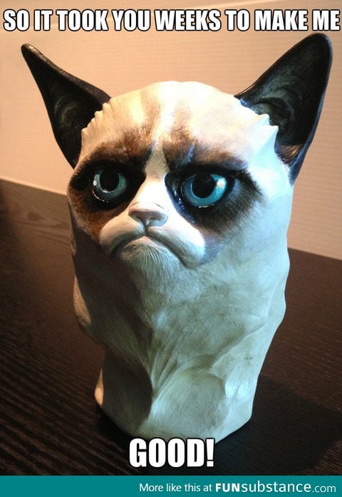 Grumpy Clay Cat