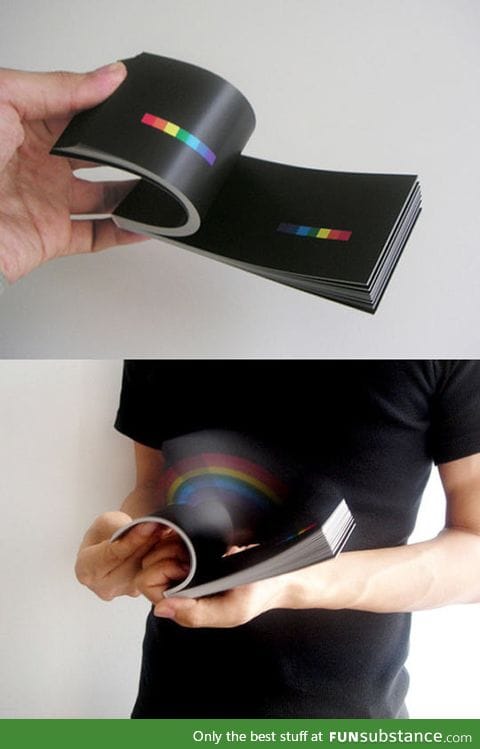 A colorful rainbow flipbook