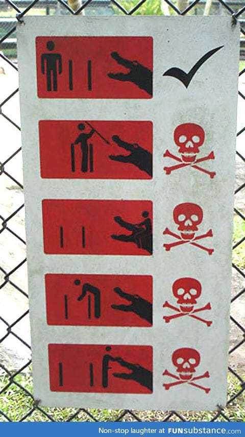 This crocodile warning sign is too specific