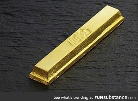 Limited edition edible gold plated KitKat bars sold in Japan