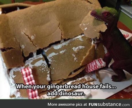 Never fear ginger-bread dinosaur is here