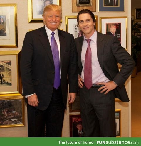 American Psycho poses with Christian Bale