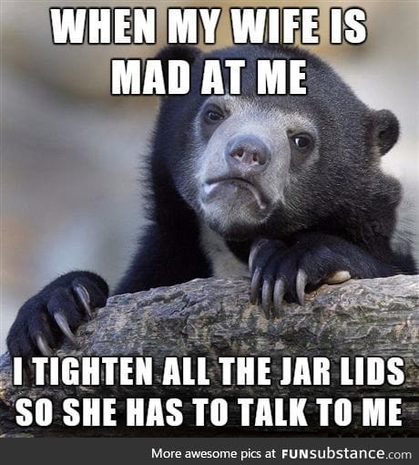 It's the only way I can get my wife to talk to me after an argument