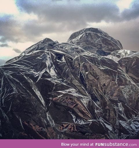 If you scrunch up a mylar space blanket, you can make mountains in your kitchen