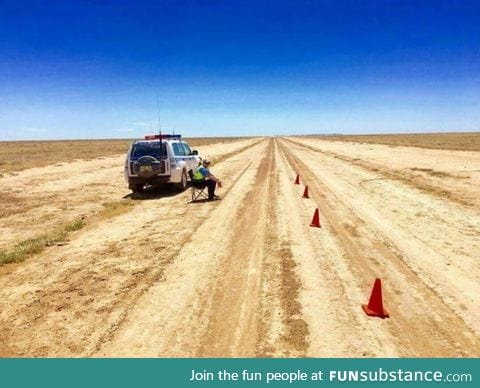 Outback Australian alcohol breath test checkpoint
