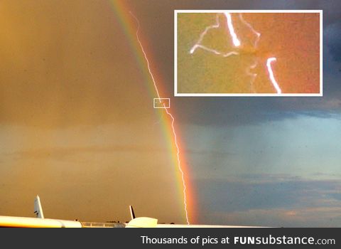 Rainbow lightning cargo plane
