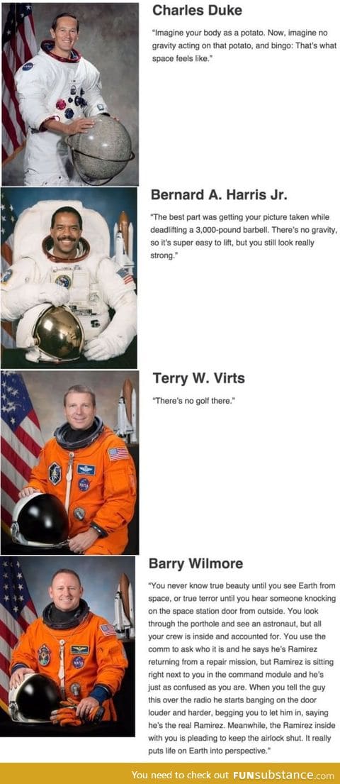 Astronauts describing space