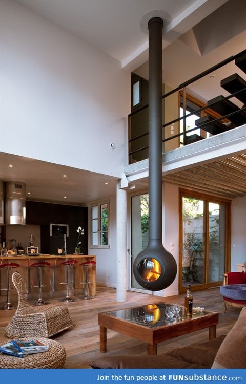 Hanging fireplace
